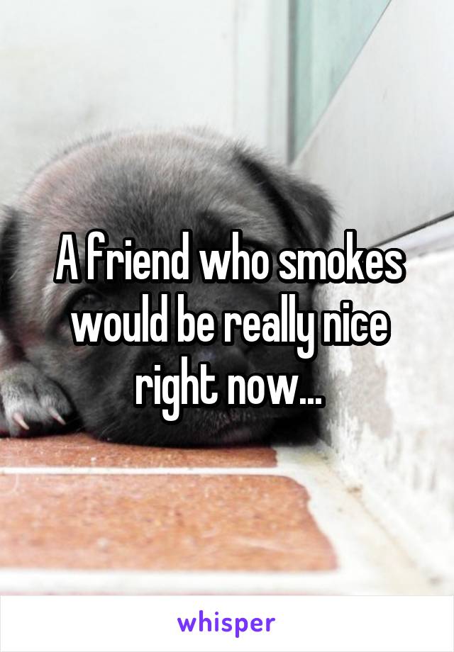 A friend who smokes would be really nice right now...