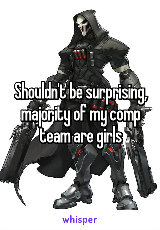 Shouldn't be surprising, majority of my comp team are girls