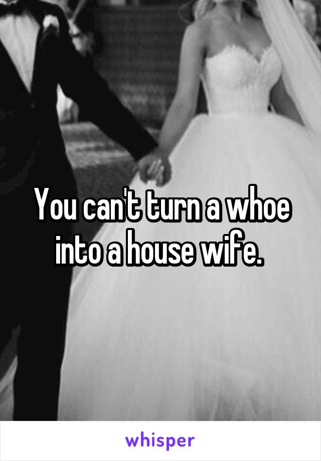 You can't turn a whoe into a house wife. 