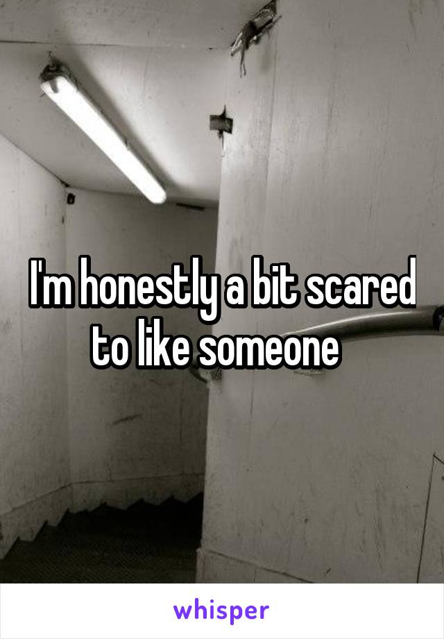 I'm honestly a bit scared to like someone  