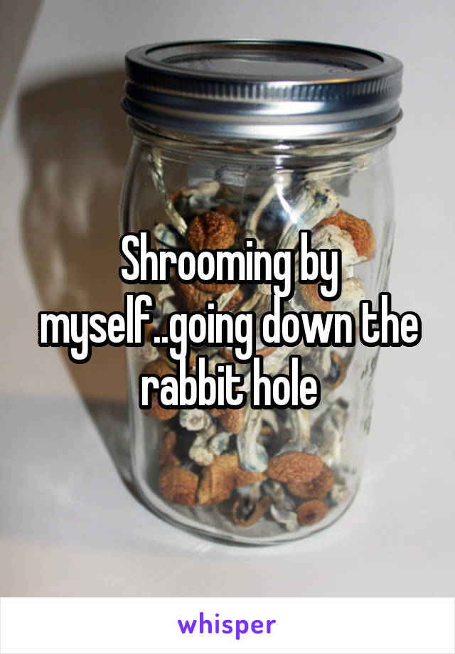 Shrooming by myself..going down the rabbit hole