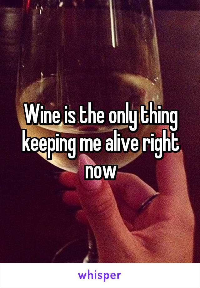 Wine is the only thing keeping me alive right now