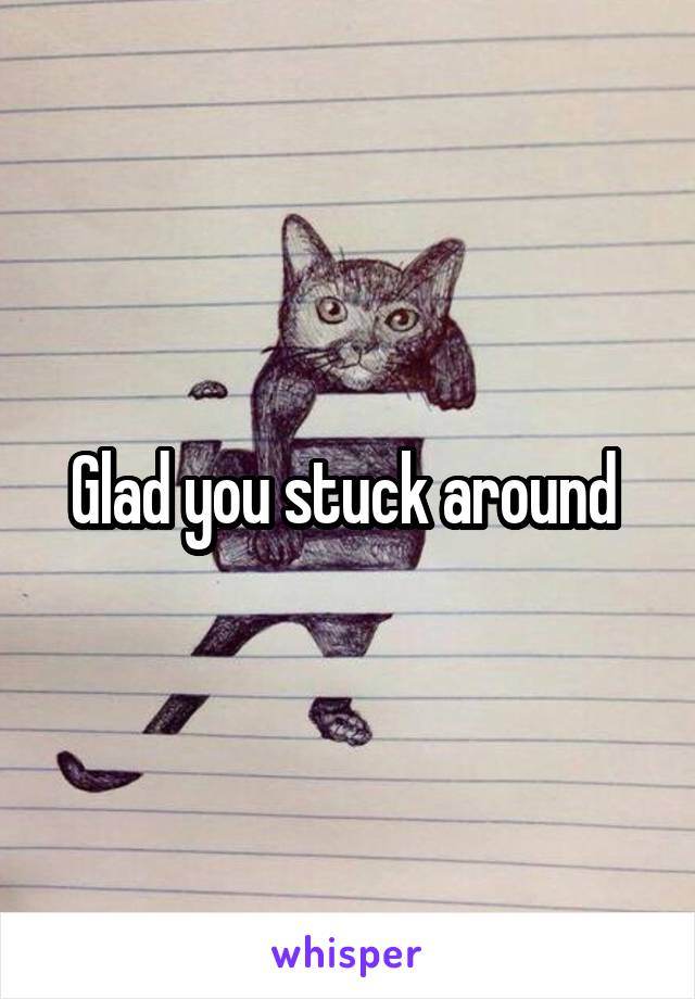 Glad you stuck around 