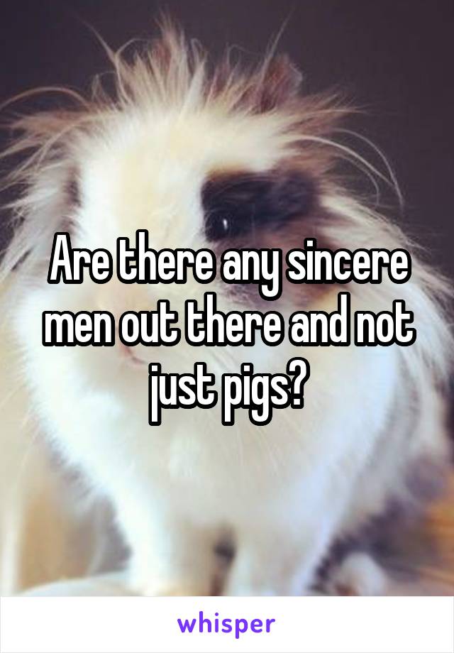 Are there any sincere men out there and not just pigs?