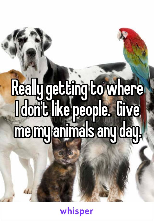 Really getting to where I don't like people.  Give me my animals any day.