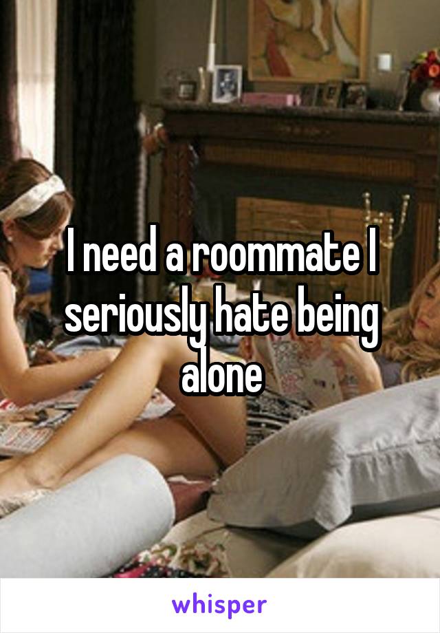 I need a roommate I seriously hate being alone