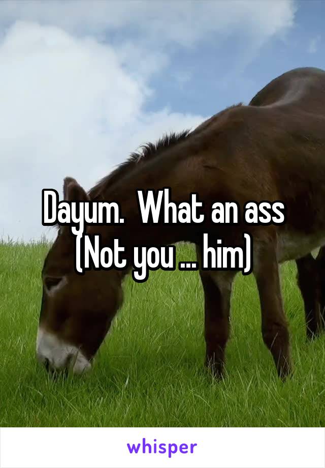 Dayum.  What an ass
(Not you ... him)