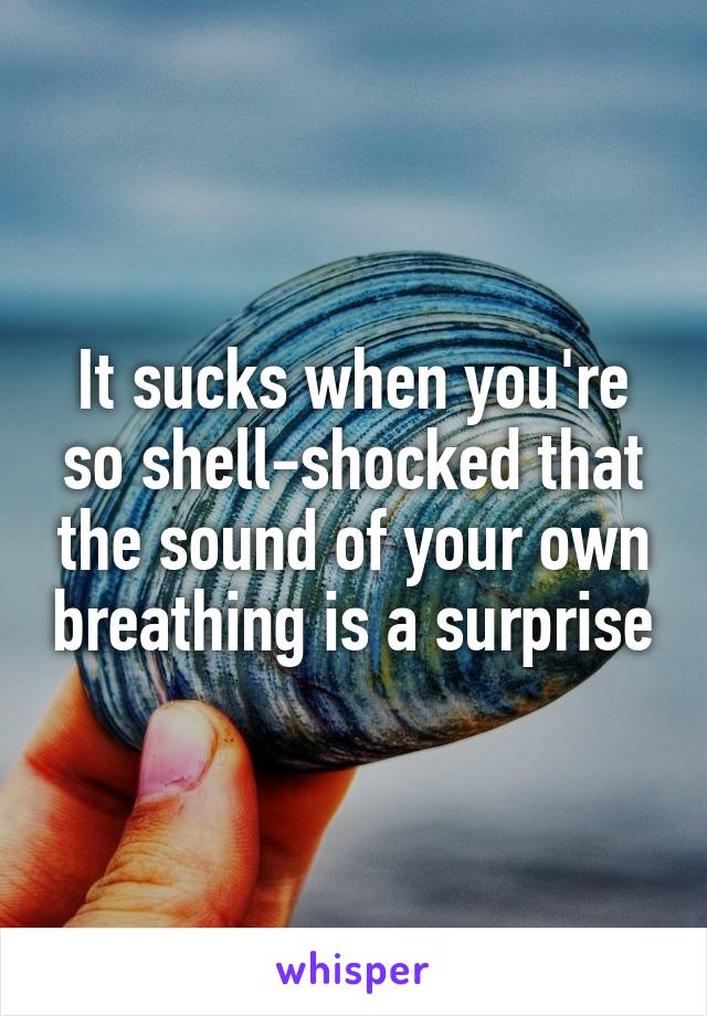 It sucks when you're so shell-shocked that the sound of your own breathing is a surprise