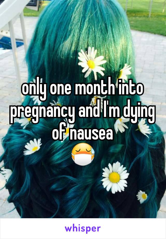 only one month into pregnancy and I'm dying of nausea
😷
