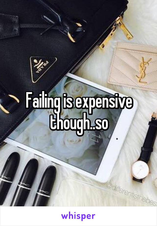 Failing is expensive though..so