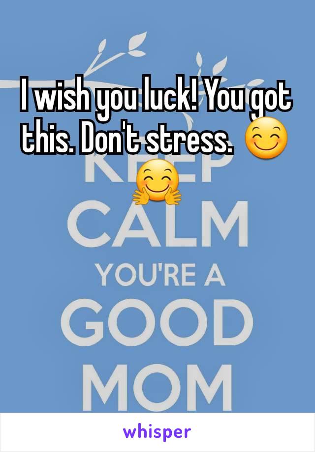 I wish you luck! You got this. Don't stress. 😊🤗