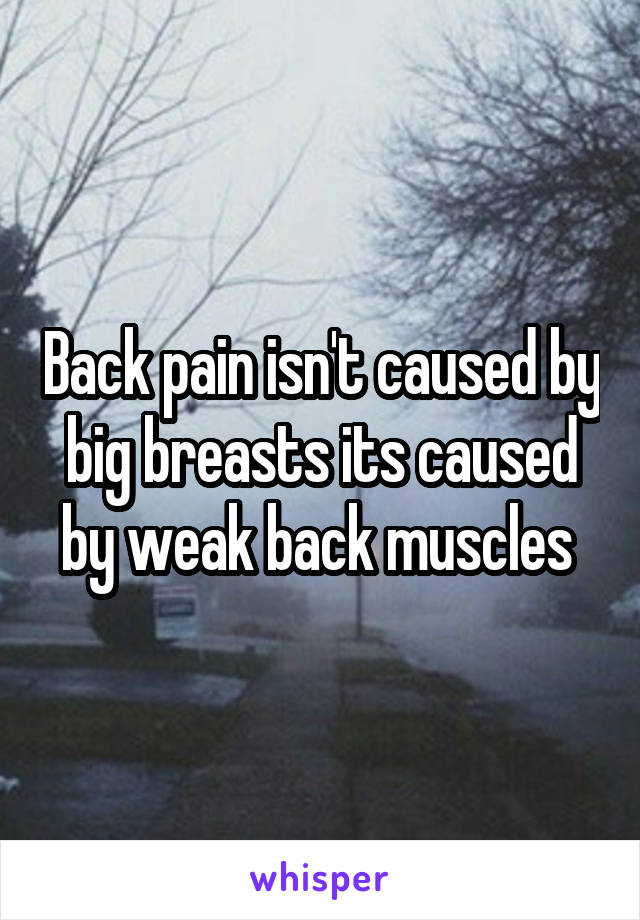 Back pain isn't caused by big breasts its caused by weak back muscles 