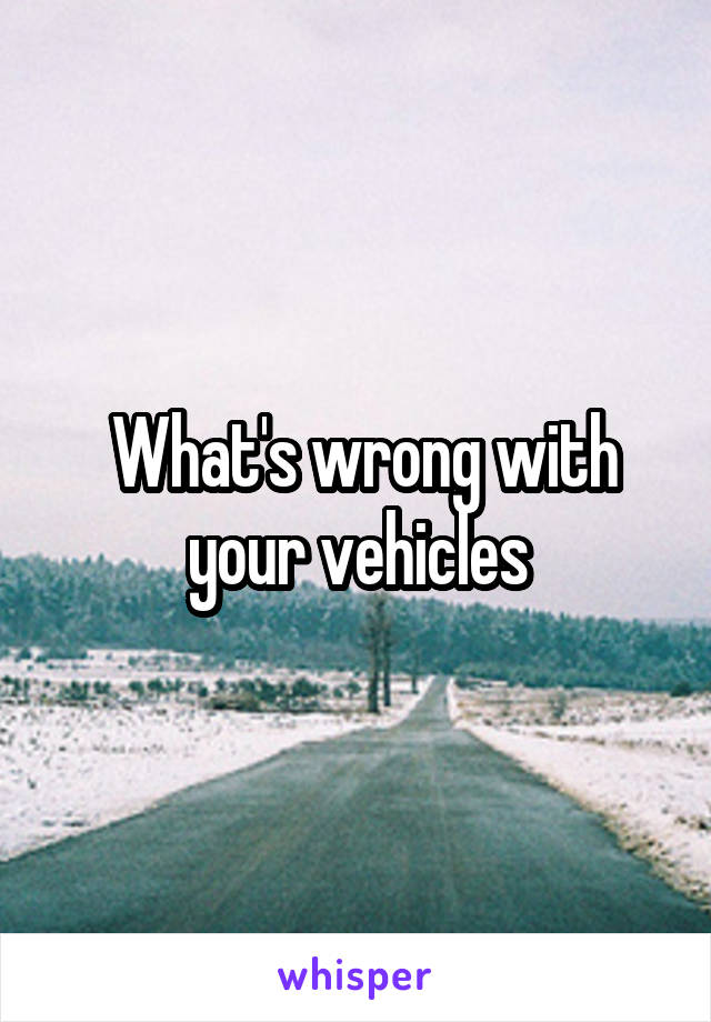  What's wrong with your vehicles