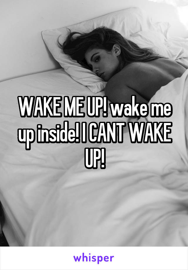 WAKE ME UP! wake me up inside! I CANT WAKE UP!
