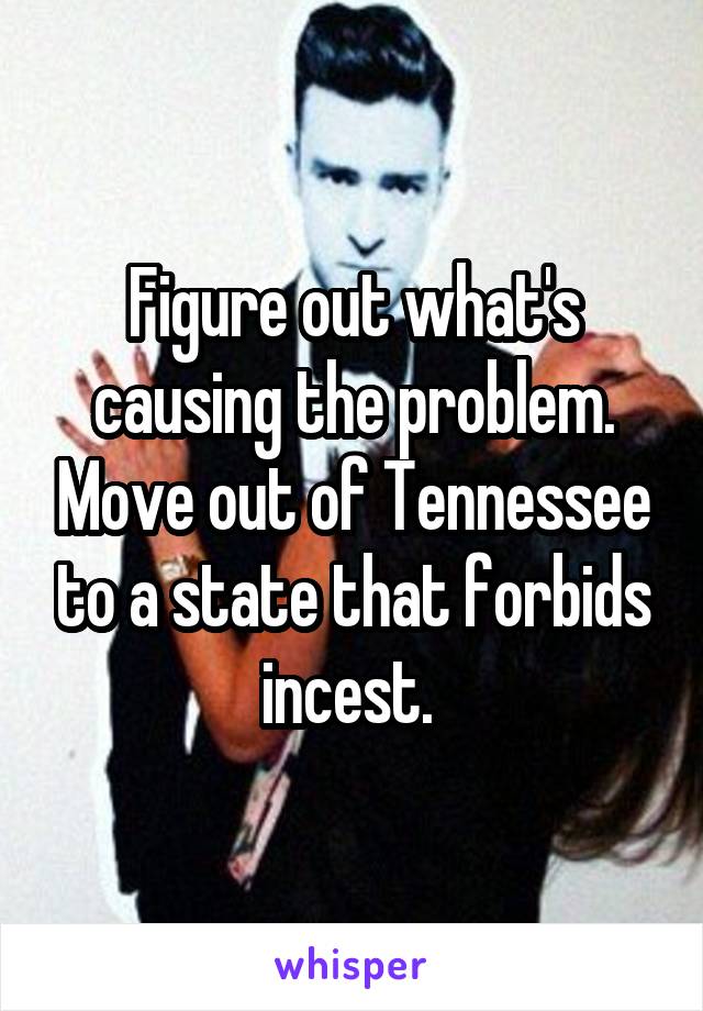 Figure out what's causing the problem. Move out of Tennessee to a state that forbids incest. 