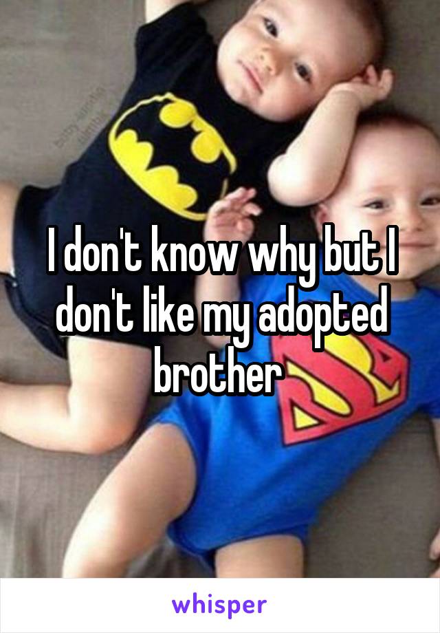 I don't know why but I don't like my adopted brother 