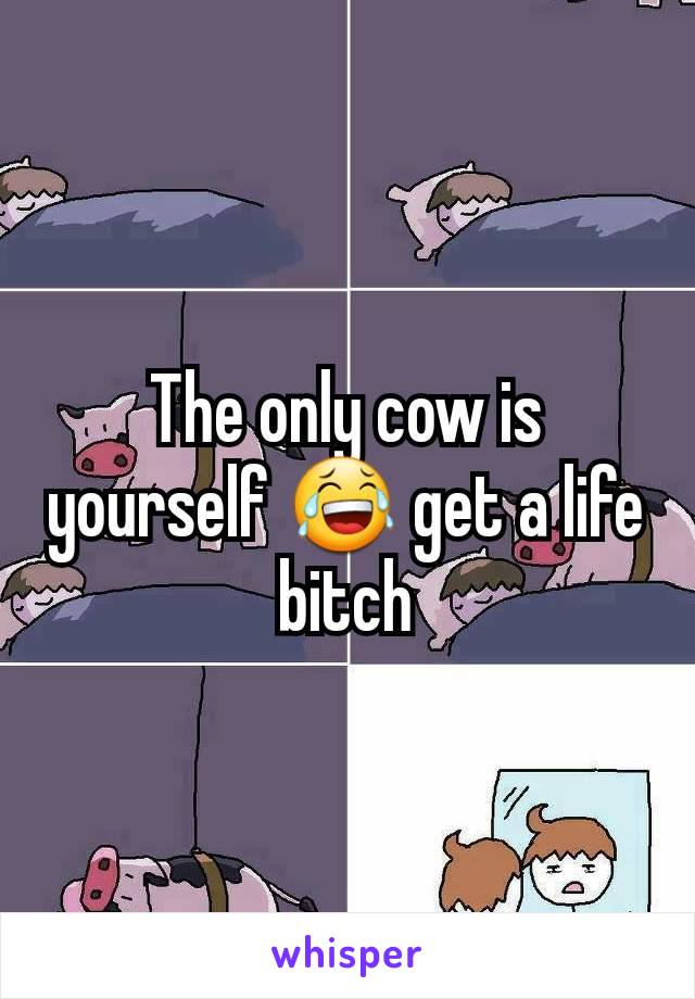 The only cow is yourself 😂 get a life bitch