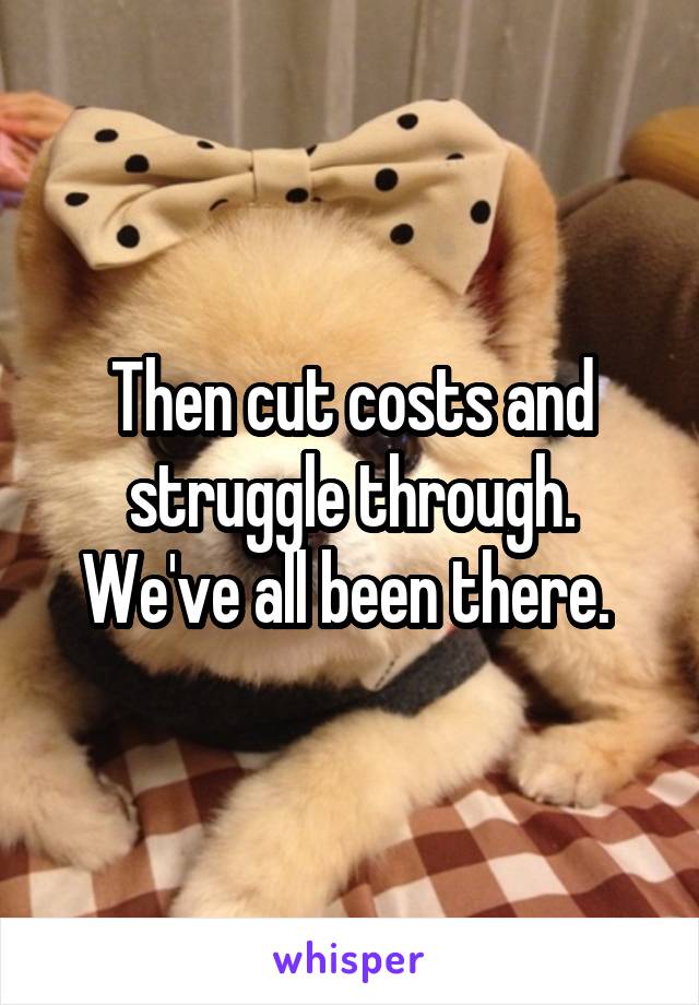 Then cut costs and struggle through. We've all been there. 