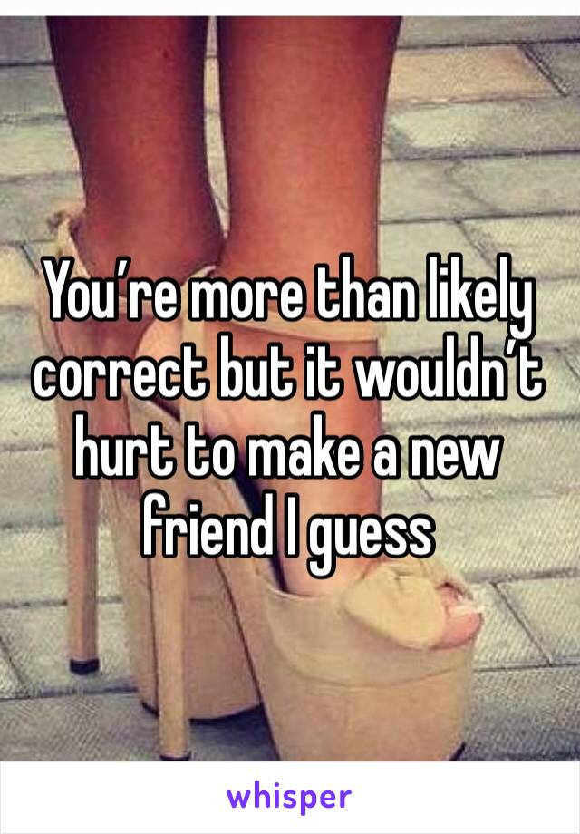 You’re more than likely correct but it wouldn’t hurt to make a new friend I guess