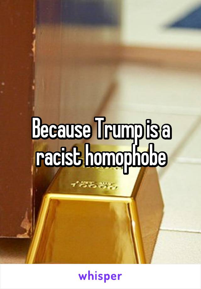 Because Trump is a racist homophobe