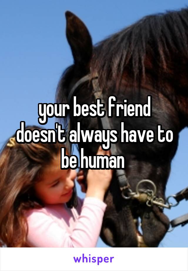 your best friend doesn't always have to be human 