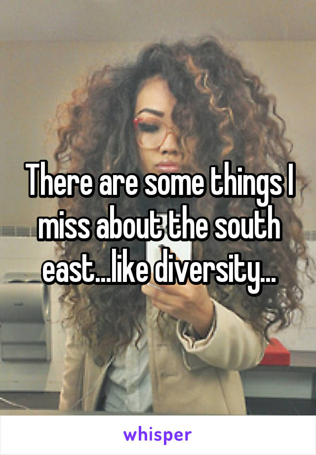 There are some things I miss about the south east...like diversity...