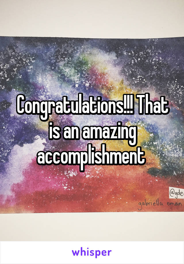 Congratulations!!! That is an amazing accomplishment 