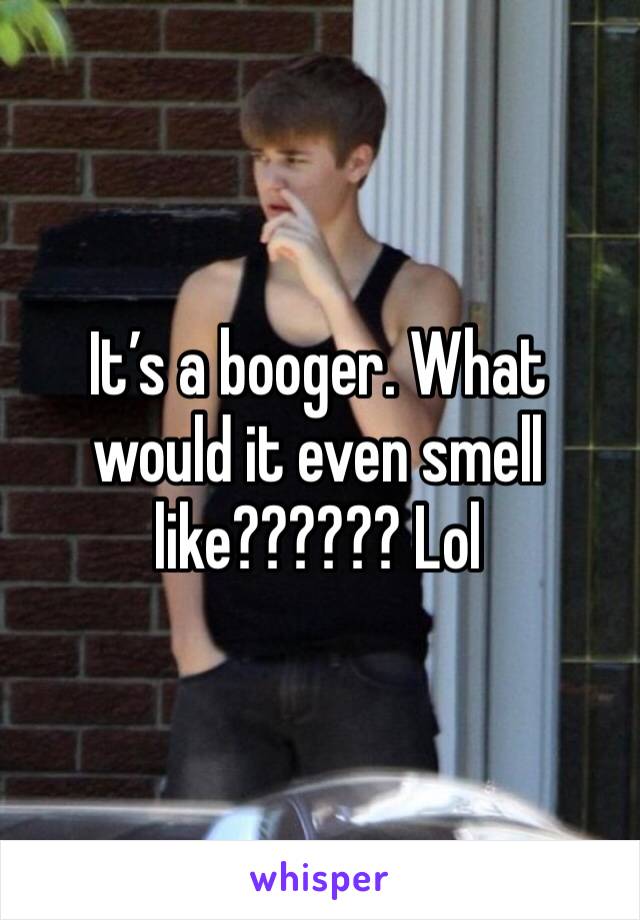 It’s a booger. What would it even smell like?????? Lol