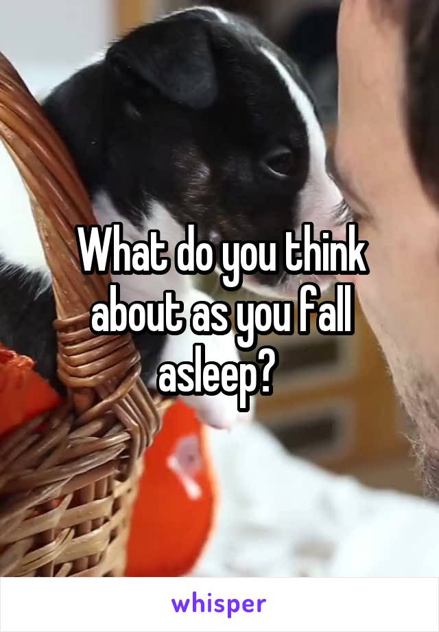 What do you think about as you fall asleep? 