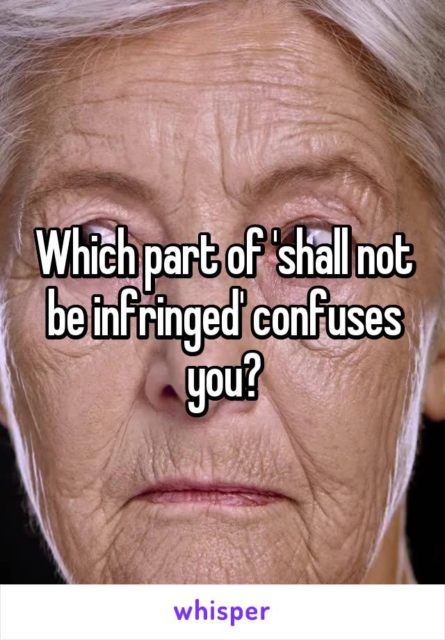 Which part of 'shall not be infringed' confuses you?