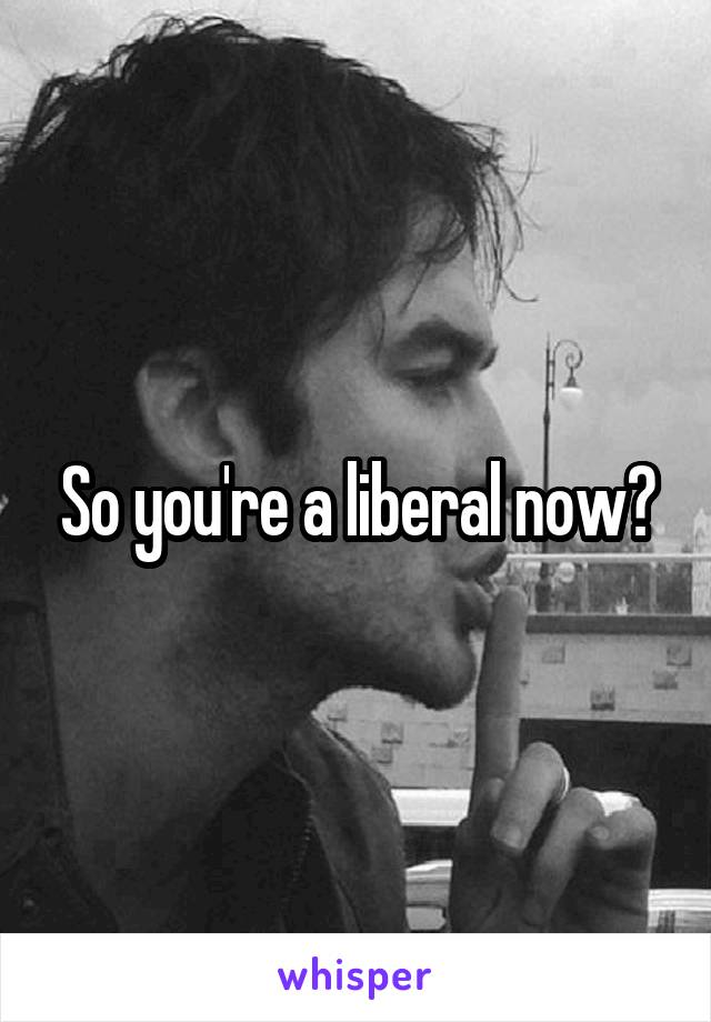 So you're a liberal now?