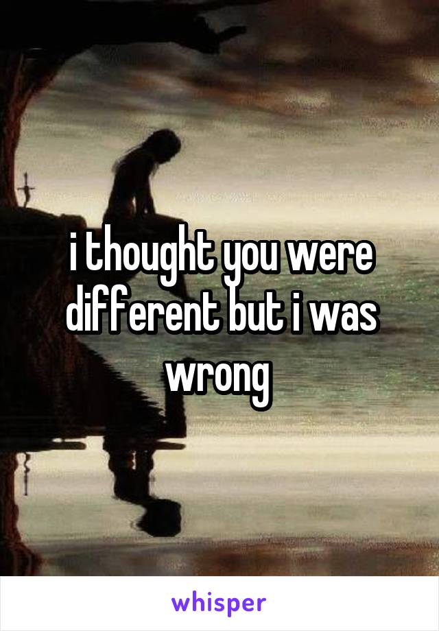 i thought you were different but i was wrong 