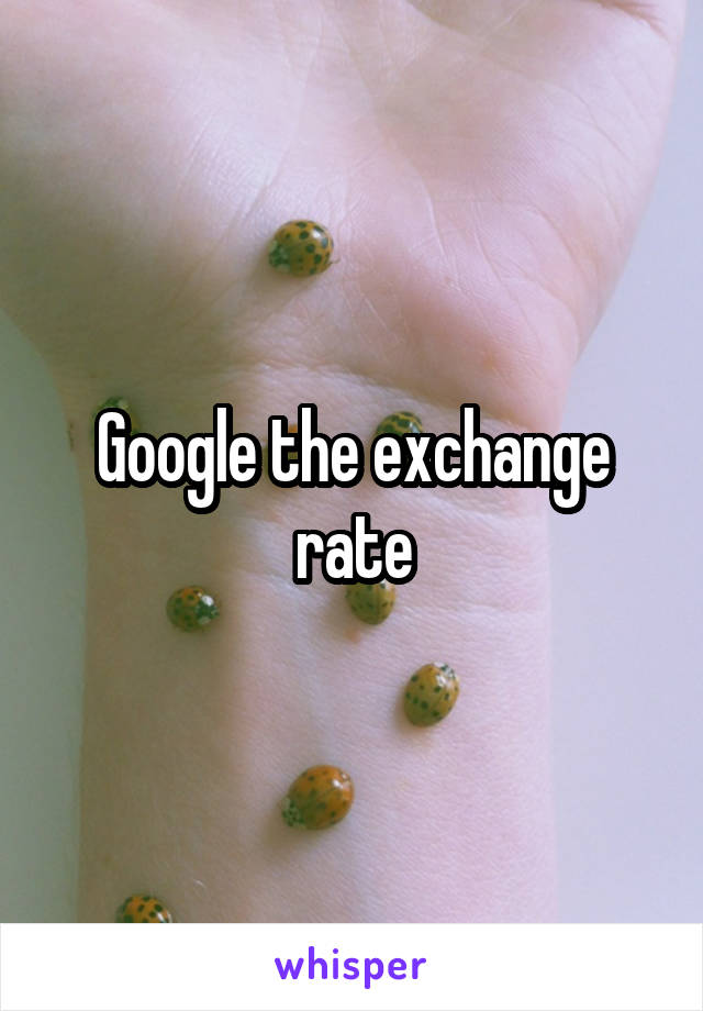 Google the exchange rate