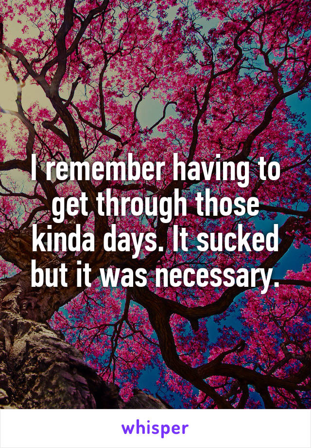 I remember having to get through those kinda days. It sucked but it was necessary.