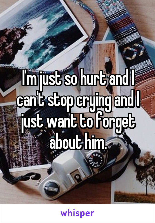 I'm just so hurt and I can't stop crying and I just want to forget about him.