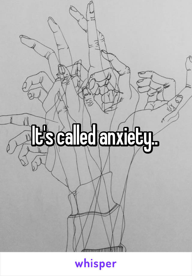 It's called anxiety.. 