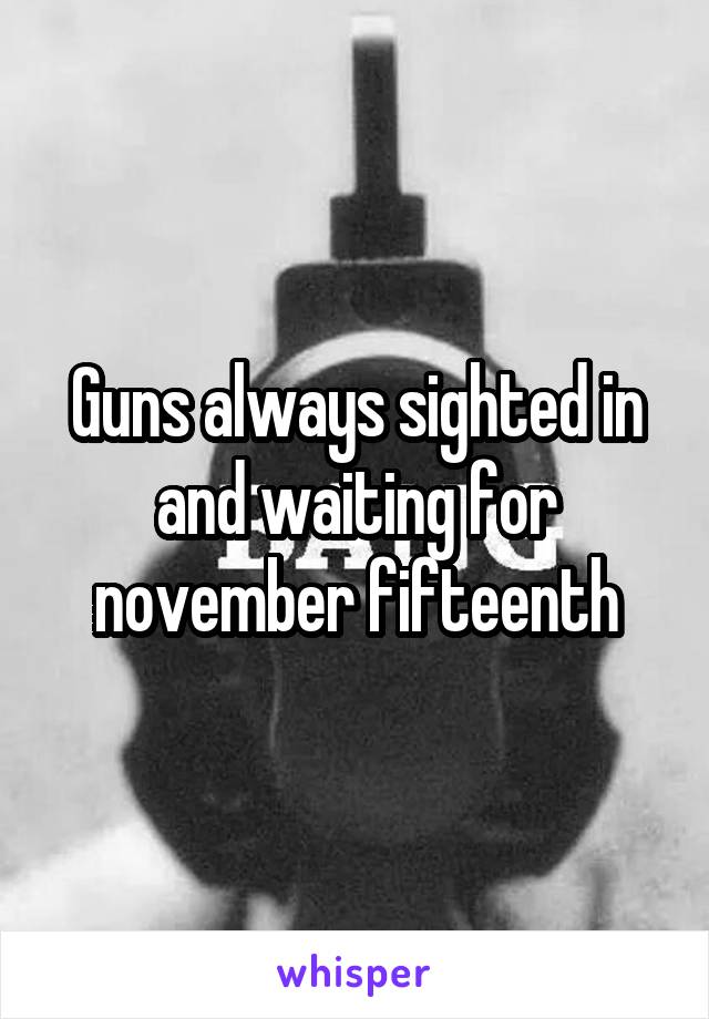 Guns always sighted in and waiting for november fifteenth
