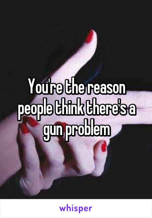 You're the reason people think there's a gun problem