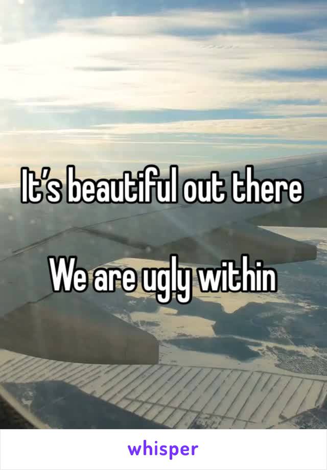 It’s beautiful out there

We are ugly within 