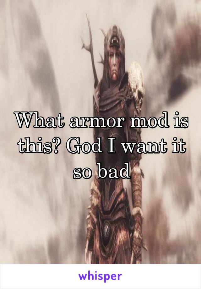 What armor mod is this? God I want it so bad