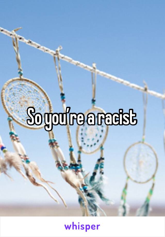 So you’re a racist