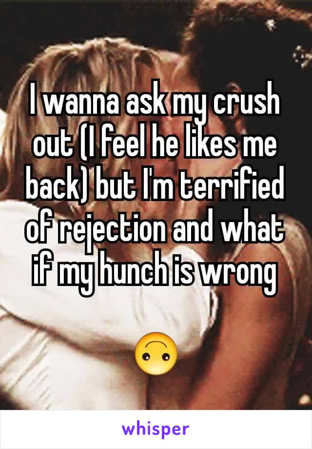 I wanna ask my crush out (I feel he likes me back) but I'm terrified of rejection and what if my hunch is wrong

🙃