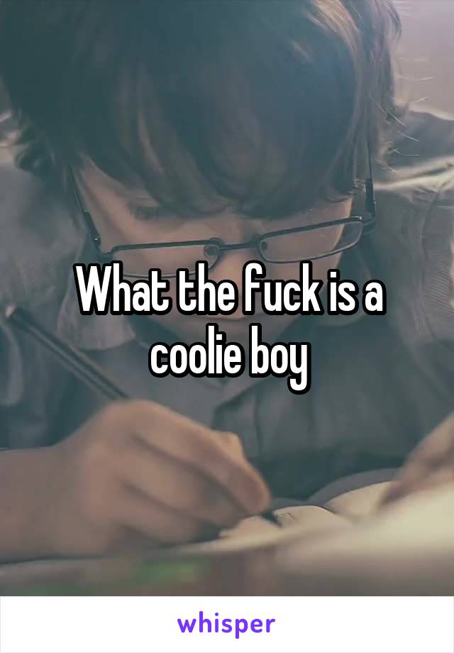What the fuck is a coolie boy