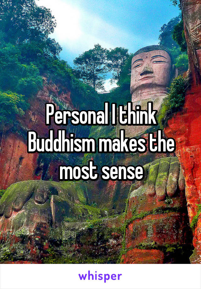 Personal I think Buddhism makes the most sense
