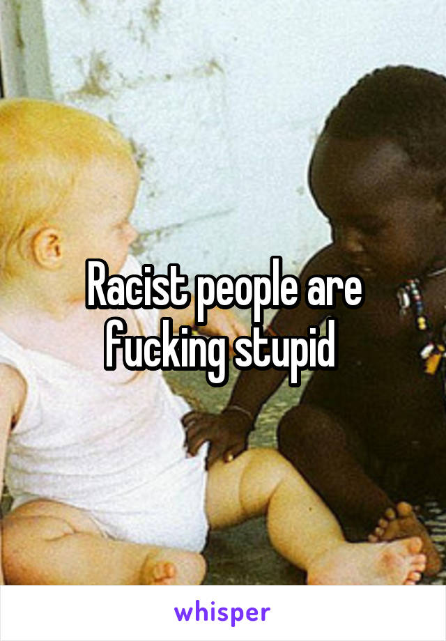 Racist people are fucking stupid 