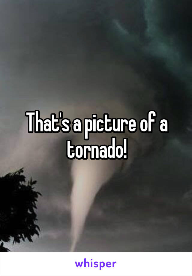 That's a picture of a tornado!