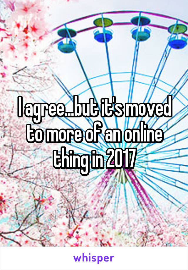 I agree...but it's moved to more of an online thing in 2017