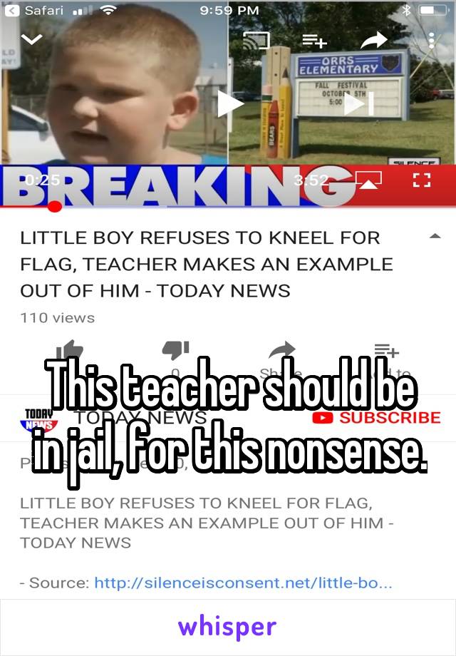  


This teacher should be in jail, for this nonsense.