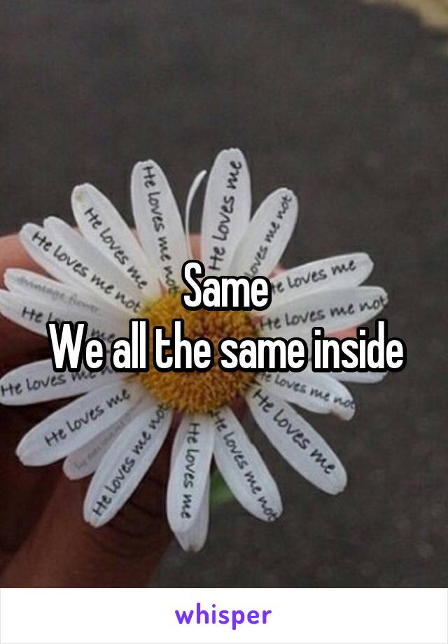 Same
We all the same inside