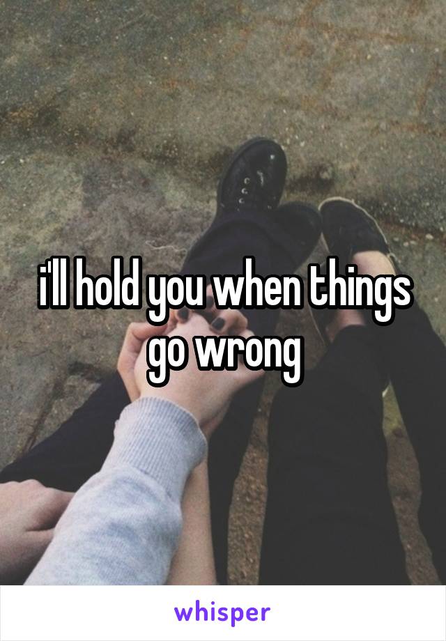 i'll hold you when things go wrong